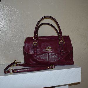 Coach Wine All Leather Satchel